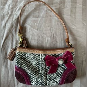 Coach soho tweed bow wristlet